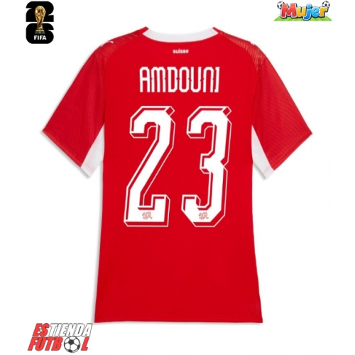 Suiza Zeki Amdouni #23 Primera Equipación Mujer Mundial 2026 Manga Corta